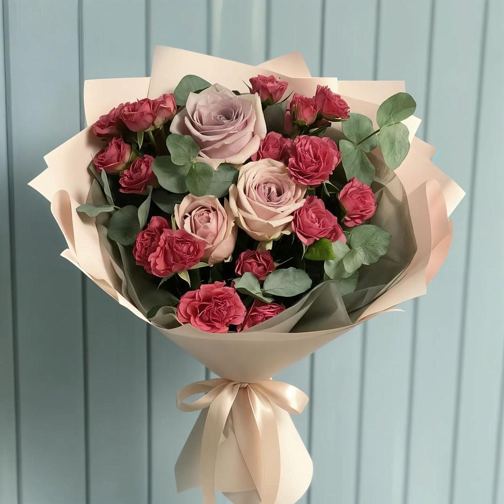 Букет цветов из: Гвоздики и Розы в Прямицыно