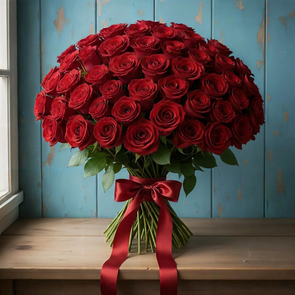 Букет Красные розы Блэк Меджик в Прямицыно