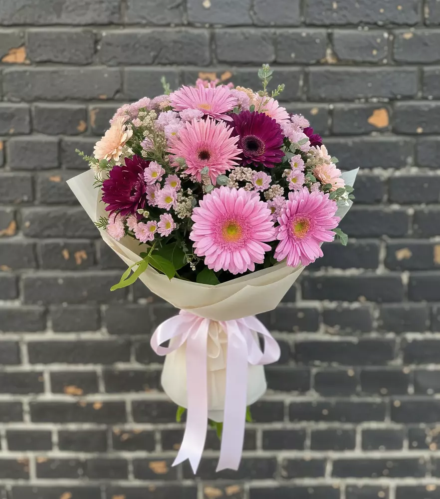 Букет цветов из: Герберы и Хризантемы в Прямицыно