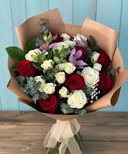 Букет цветов из:  Розы и Альстромерии в Прямицыно