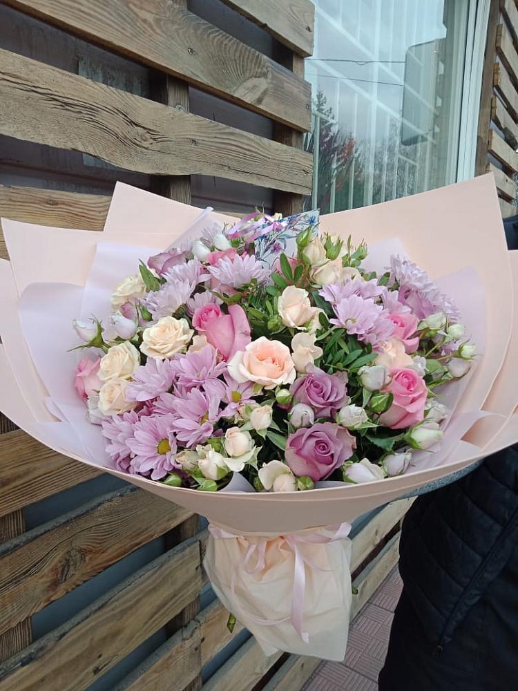 Букет цветов из: Розы и Хризантемы в Прямицыно