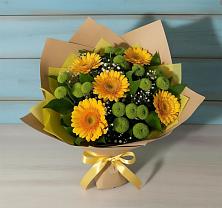 Букет цветов из:  Герберы и Хризантемы в Прямицыно