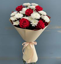 Букет цветов из:  Розы и Хризантемы в Прямицыно