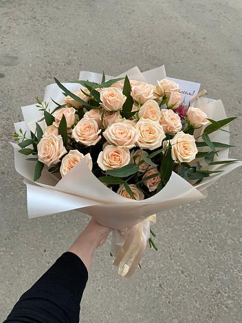 Букет Кремовые розы Латте в Прямицыно