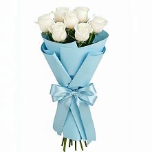 Букет 7 белых роз Проуд в Прямицыно