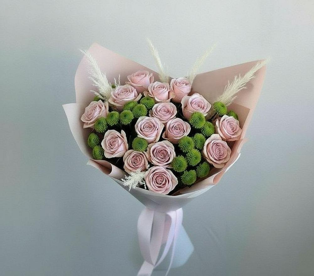 Букет цветов из: Розы и Хризантемы в Прямицыно