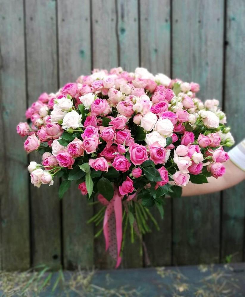 Букет Розовые кустовые розы Натали и Лав Лидия в Прямицыно