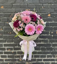 Букет цветов из:  Герберы и Хризантемы в Прямицыно