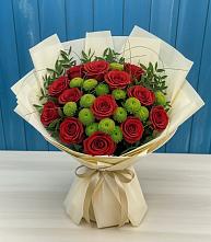 Букет цветов из:  Розы и Хризантемы в Прямицыно