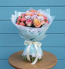 Букет цветов из:  Хризантемы и Розы в Прямицыно