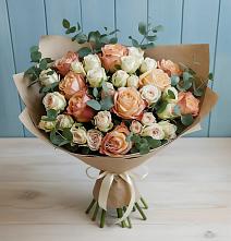 Букет цветов из:  Альстромерии и Розы в Прямицыно